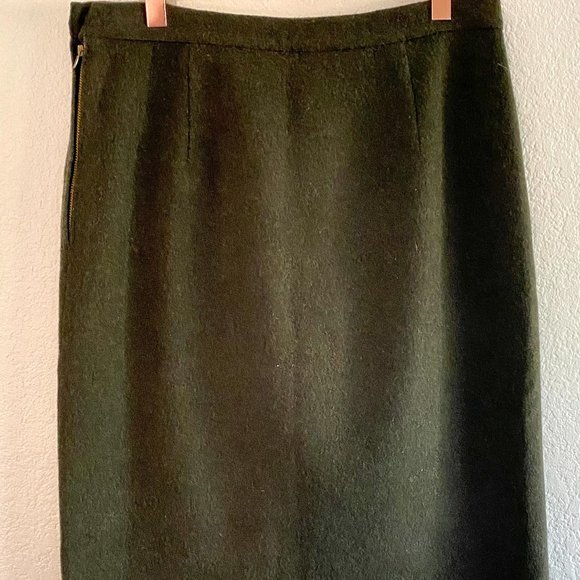 Modern Vintage Embroidered Leather & Wool Skirt - Picture 4 of 6